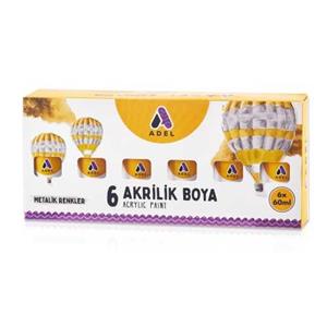 Adel Akrilik Boya 60ml 6lı Metalik Renkler 2188000055