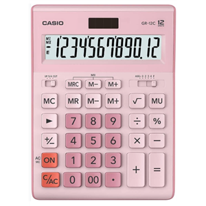 Casio Hesap Makinesi Masa Üstü 12 Hane Pembe GR-12C-PK