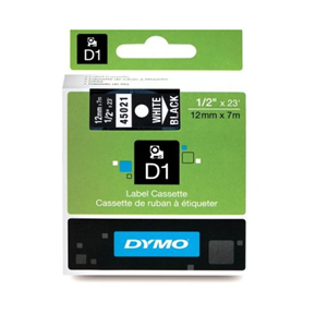 Dymo D1 Şerit 12mmx7mt Siyah/Beyaz 45021 S0720610