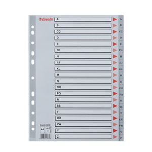 Esselte A-Z Seperatör PP 13935 Gri