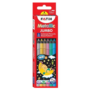 Fatih Metalik Jumbo Kuru Boya Kalemi 6renk