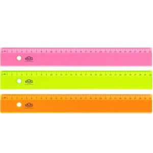 Hatas Cetvel Geniş Plastik 30cm Neon Şeffaf 00148