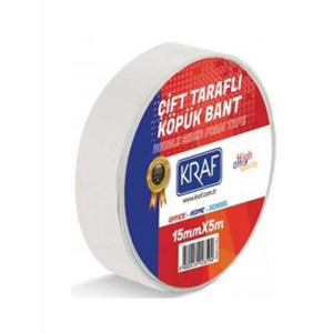 Kraf Çift Taraflı Köpük Bant 15x5mt 5015g