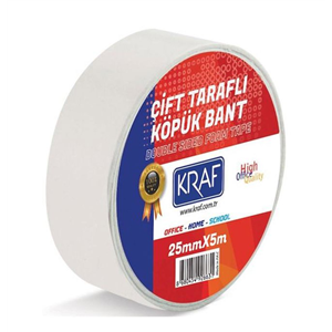 Kraf Çift Taraflı Köpük Bant 25x5mt 5025G