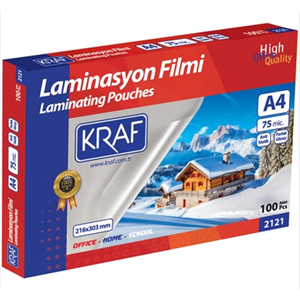 Kraf Laminasyon Filmi A4 Parlak 75mic 100lü 2121