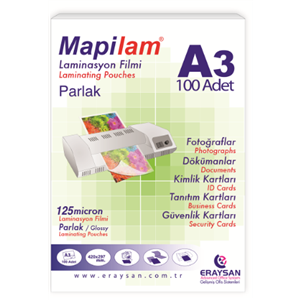 Mapi Laminasyon Filmi 125mic.A3 Parlak 100lü 1021203