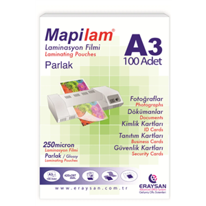 Mapi Laminasyon Filmi 250mic.A3 Parlak 100lü 1022503