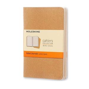 Moleskine Defter Çizgili Cep Boy Cahiers Soft Kapak 3lü 9x14 Kraft Kahve