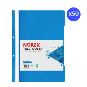 Norex A4 Telli Dosya Mavi 50li UL50T-130