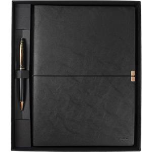 Scrikss Toledo Premium Defter B5 Siyah & 35 Tükenmez Mat Siyah Altın Set SD-700-B1