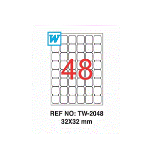 Tanex Laser Etiket 32x32mm Tw-2048
