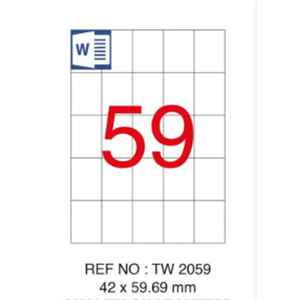 Tanex Laser Etiket 42x59,69mm A4 Tw-2059