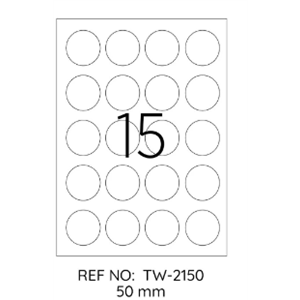Tanex Laser Etiket 50 mm Yuvarlak Tw-2150