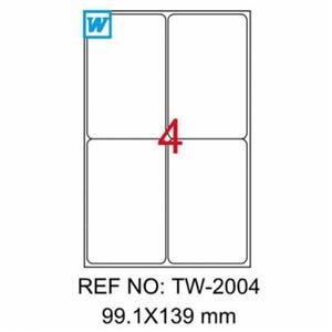 Tanex Laser Etiket 99.1 X 139 mm Tw-2004