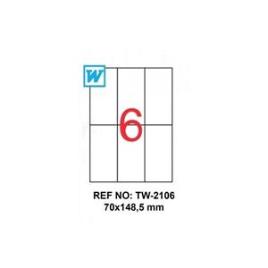 Tanex 70 X 148.5 mm Laser Etiket Tw-2106