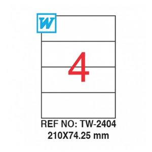 Tanex Laser Etiket 210x74.25mm Tw-2404