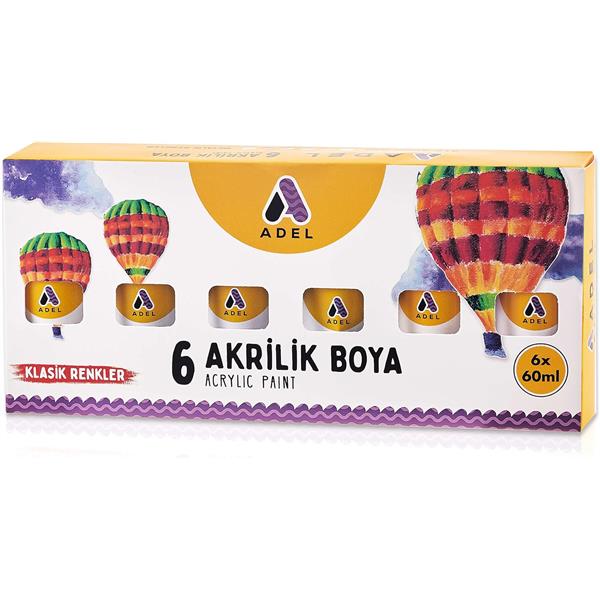 Adel Akrilik Boya 60ml 6lı Klasik Renkler 2188000053