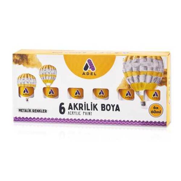 Adel Akrilik Boya 60ml 6lı Metalik Renkler 2188000055