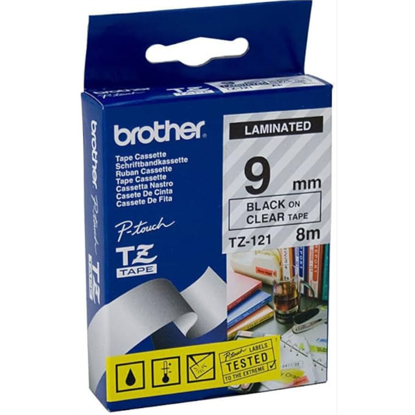 Brother P-Touch Tz-Tape 9mm Seffaf-Siyah Laminant