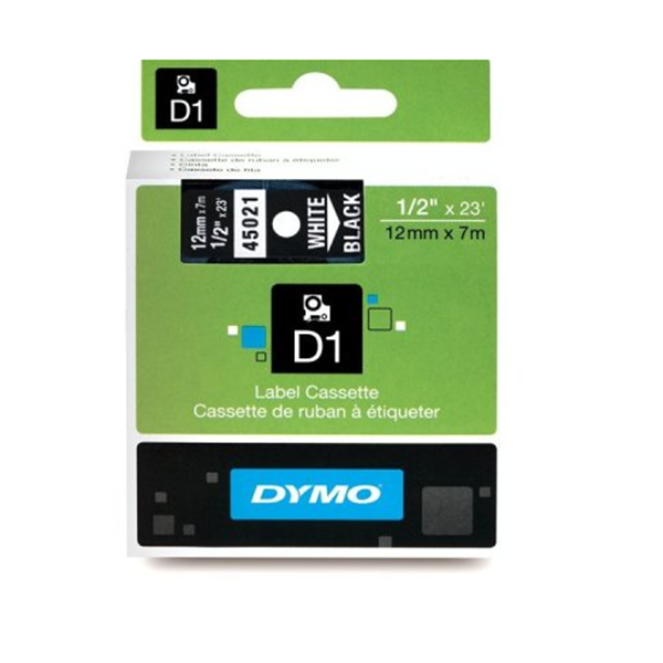 Dymo D1 Şerit 12mmx7mt Siyah/Beyaz 45021 S0720610