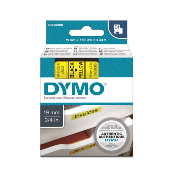 Dymo D1yedekserit 19mmx7mt Sari/Siyah 45808