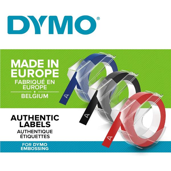 Dymo Kabartma Şerit 9mmx3mt 3lü Blister(K/S/M) S0847750