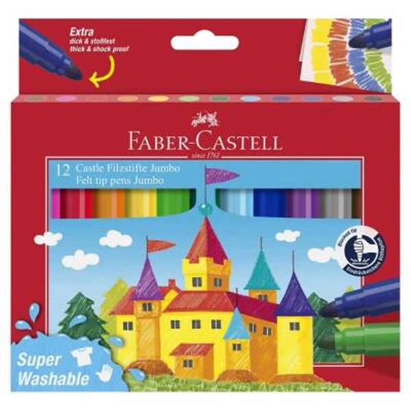 Faber Castell Jumbo Keçeli Kalem Superwashable 12 Renk 5062154311000