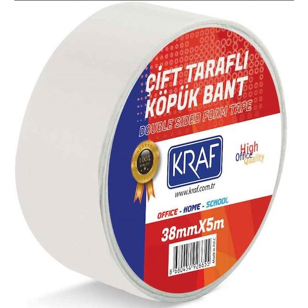 Kraf Çift Tarafli Köpük Bant 38x5mt 5038g