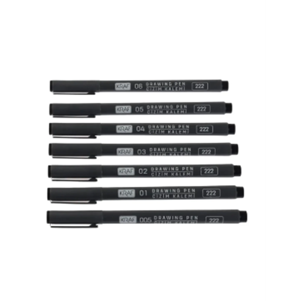 Kraf Drawingpen Çizim Kalemi 7li Set 222