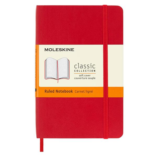 Moleskine Defter Çizgili Cep Boy Soft Kapak 9x14 Kırmızı