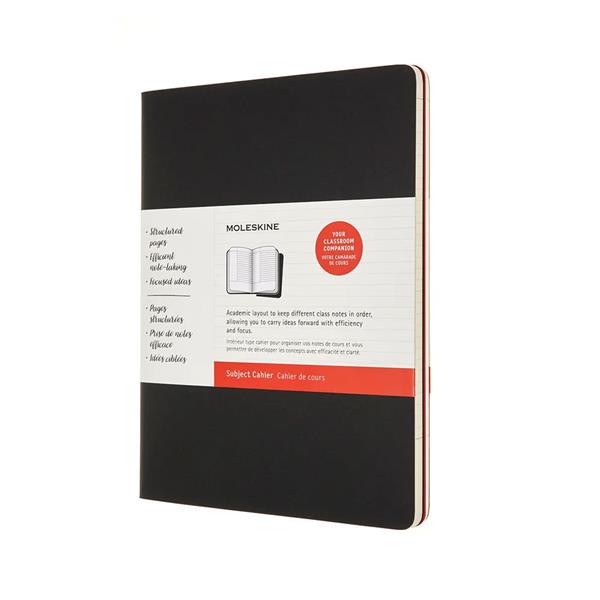 Moleskine Defter Çizgili XL Subject Cahier Soft Kapak 2li 19x25 Siyah Kırmızı