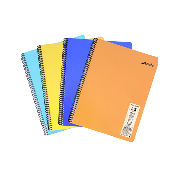 MyNote Defter Çizgili Flex PP Kapak Spiralli 80yp A5 Pastel 30001945