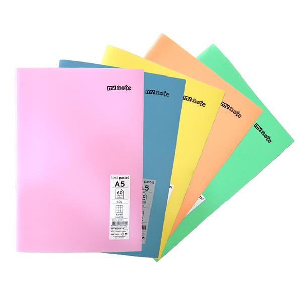 MyNote Defter Kareli Text PP Kapak Dikişli 40yp A5 Pastel 30002144