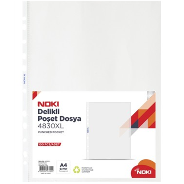 Noki Poşet Dosya Xl 100lü A4 (55 Micron) 4830XL