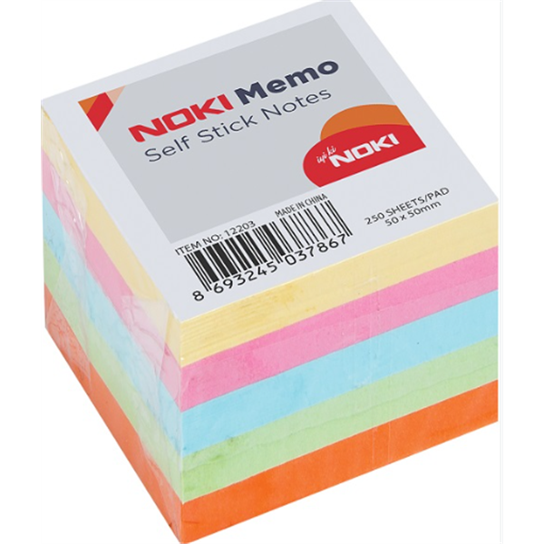 Noki Yapışkanlı Not Kağıdı 50x50 Küp Blok Pastel 5 Renk 12203