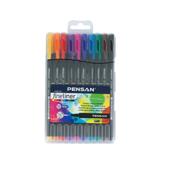 Pensan Fineliner Kalem 0.4mm 10lu Plastik Kutulu 6500