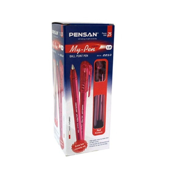 Pensan Mypen Tükenmez Kalem 1mm Kırmızı 25li 2210