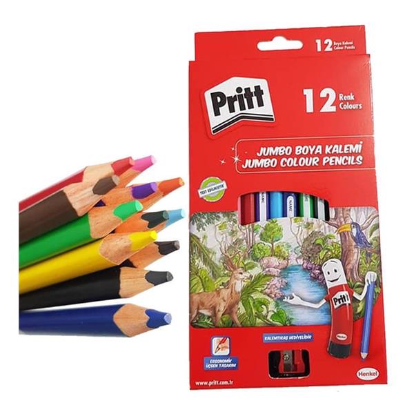 Pritt Boya Kalemi Jumbo Üçgen Karton Kutu 12 Li