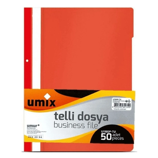 Umix A4 Telli Eco Dosya 50li Kırmızı U1180P-KI-ECO